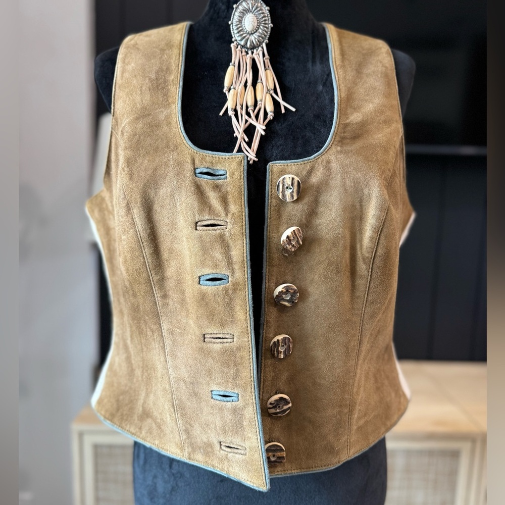 Vintage German Spieth & Wensky Tan Suede Vest